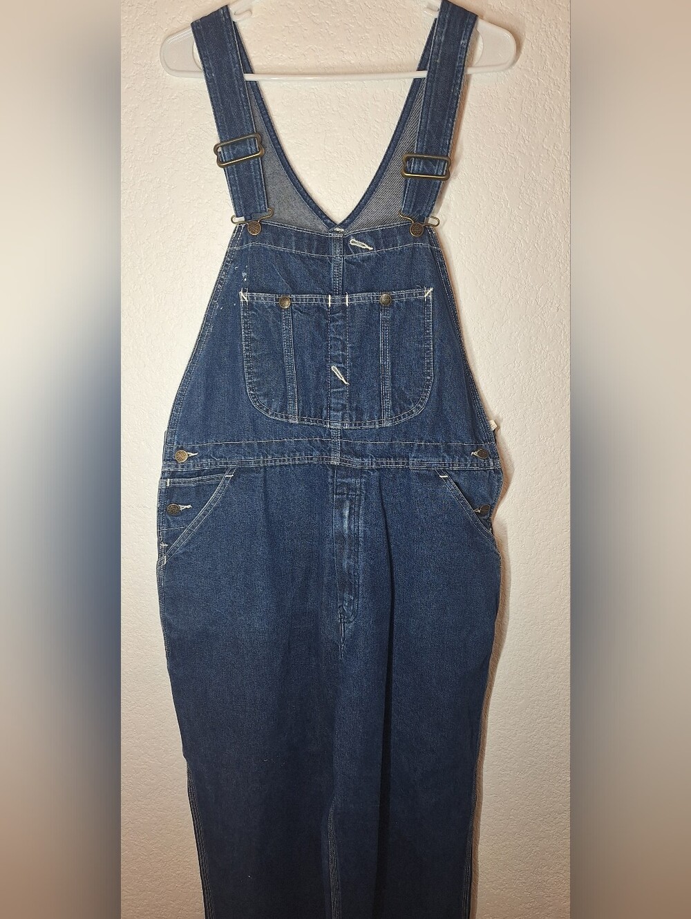 Vintage Sears Roebucks Denim Bib Overalls Men's 38x30 Workwear Dark Wash Y2K